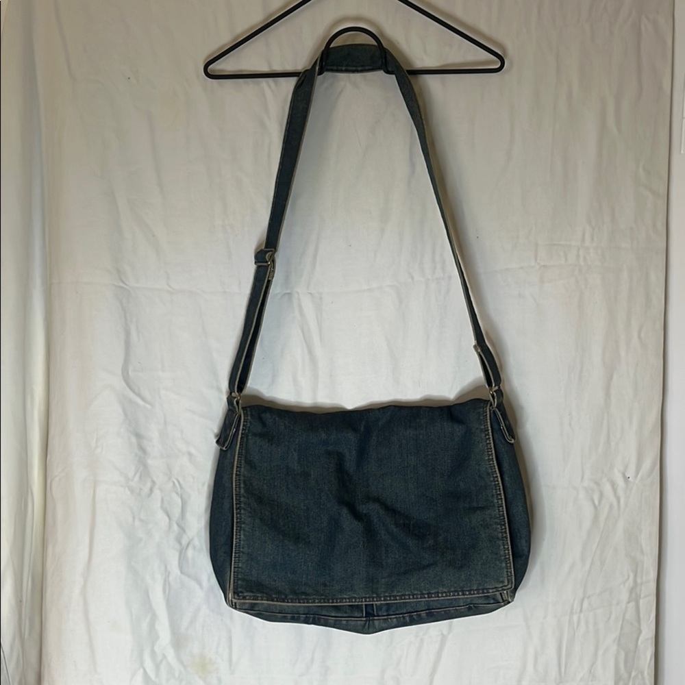 Blue Denim Messenger Bag